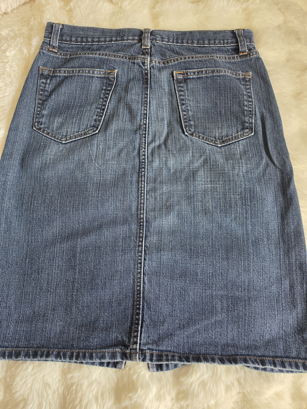 Vintage GAP Denim Midi Skirt with Front Slit - Blue - Picture 3 of 11